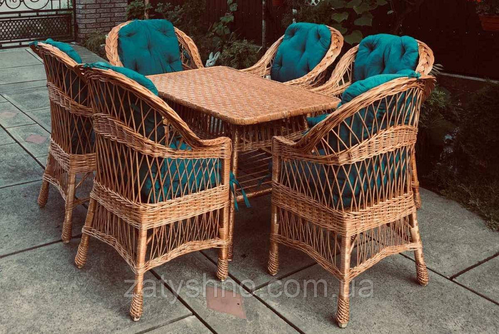Плетеная мебель на 6 персон|  Комплект плетеной мебели из лозы  | мебель из лозы плетеная на подарок Киев - изображение 1