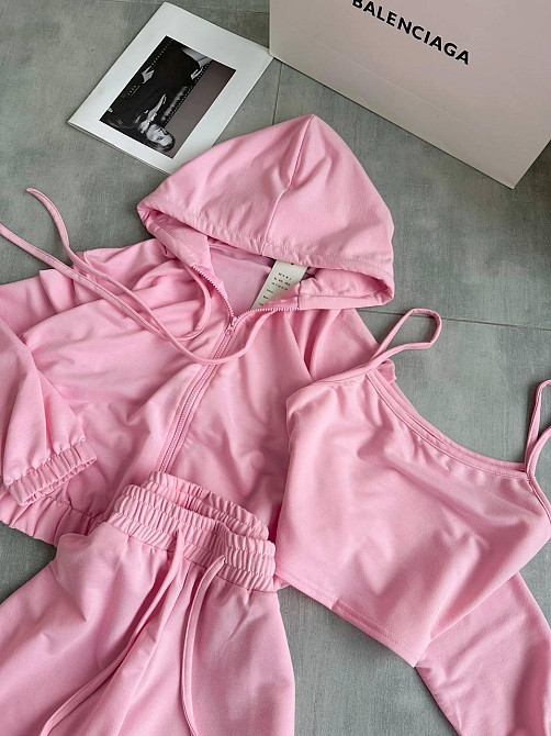 Жіночий повсякденний костюм трійка: кофта топ і штани двонитка Одеса - фото 7