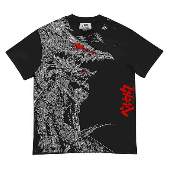 Футболка чоловіча з принтом аніме Берсерк Гутс Ер Армор оверсайз (S/M/L) Черний Дніпро