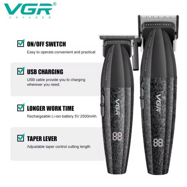 Машинка для точної стрижки бороди і волосся VGR V-640, Тример з регульованою довжиною DW-35 Львів - фото 18