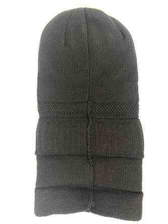 Балаклава-шапка раскладная теплая тактическая с прорезью Черная Каменец-Подольский