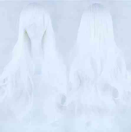 Довга біла перука RESTEQ 80 см - хвилясте синтетичне волосся для косплея, аніме, фотосесій і вечірок, стильна перука з натуральним Київ