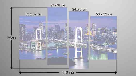 Модульна картина Місто Міст Art-67_4 Київ