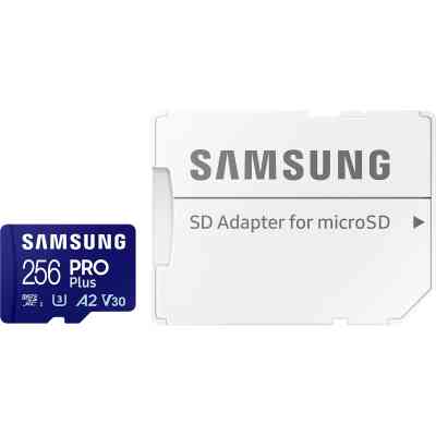 Карта пам&apos;яті Samsung 256 GB microSDXC Pro Plus UHS-I U3 V30 A2 Class 10 + SD-adap (MB-MD256SA/EU) Вінниця