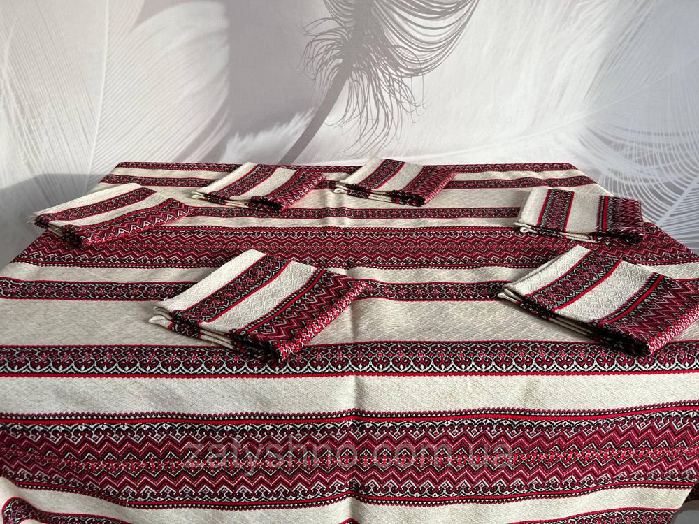 Ляльна вишита скатертина з серветками Київ - фото 2