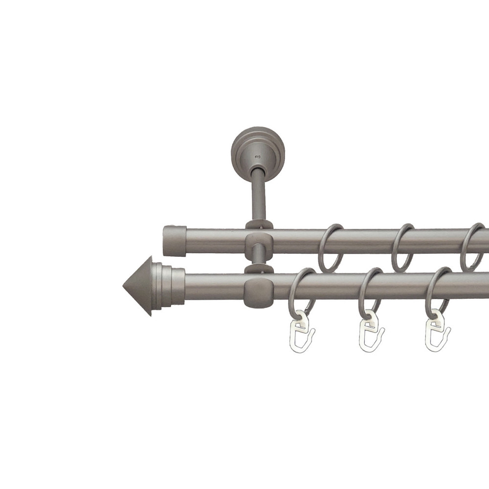 Карниз Orvit Сетра металевий дворядний відкритий Сатин 16\16 мм 300 см (6099001) Львів - фото 1