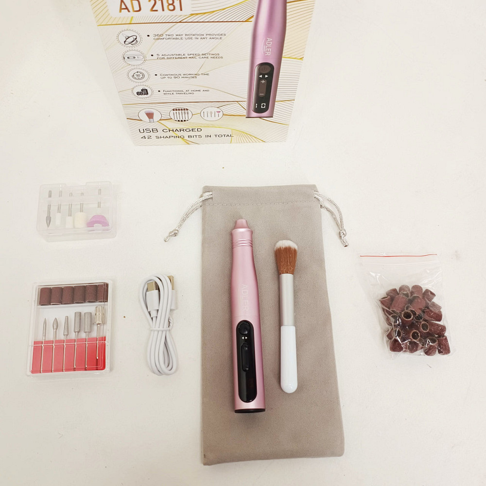 Портативный фрезер для ногтей Adler, Фрезер для маникюра для начинающих Фрейзер ногтей MG-76 Львов - изображение 4