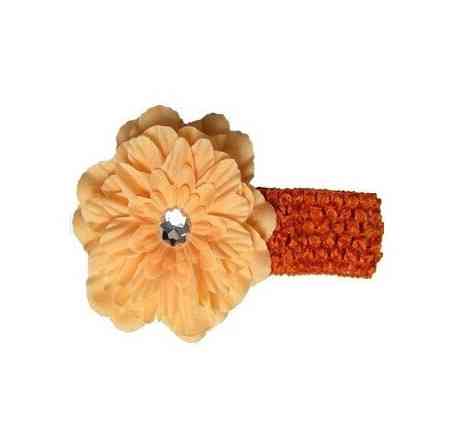 Дитяча помаранчева пов'язка - квітка 12см, окружність 28-50см Київ