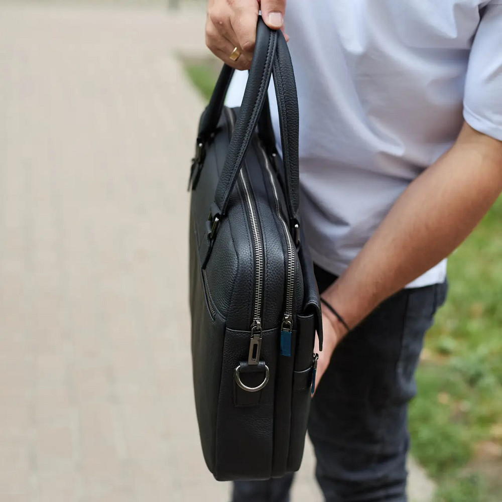 Мужская кожаная сумка портфель для ноутбука и документов в деловом стиле Tiding Киев - изображение 8