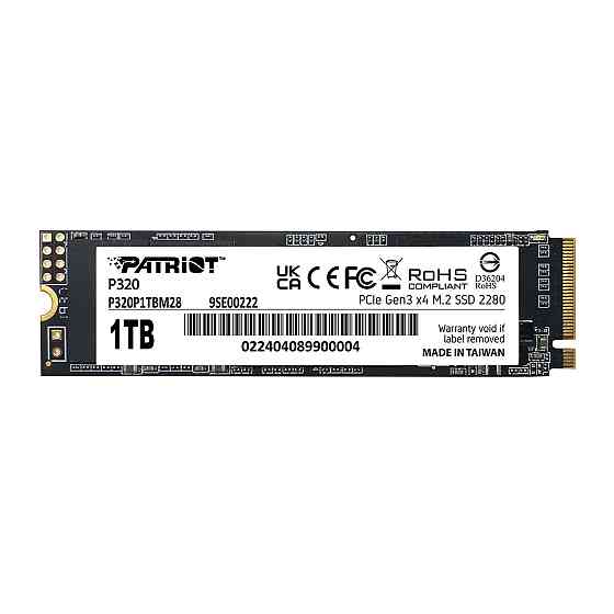 Накопитель SSD M.2 Patriot P320 1TB NVMe 2280 Gen3.0 x4 3D TLC Одесса