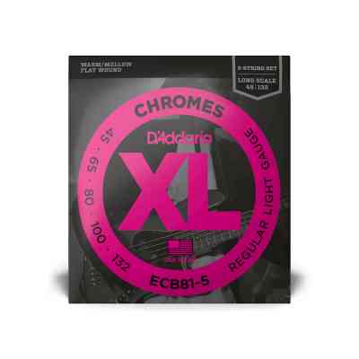 Струны для гитары D'Addario XL Chromes Bass Regular Light 5-String (45-132) (ECB81-5) Винница