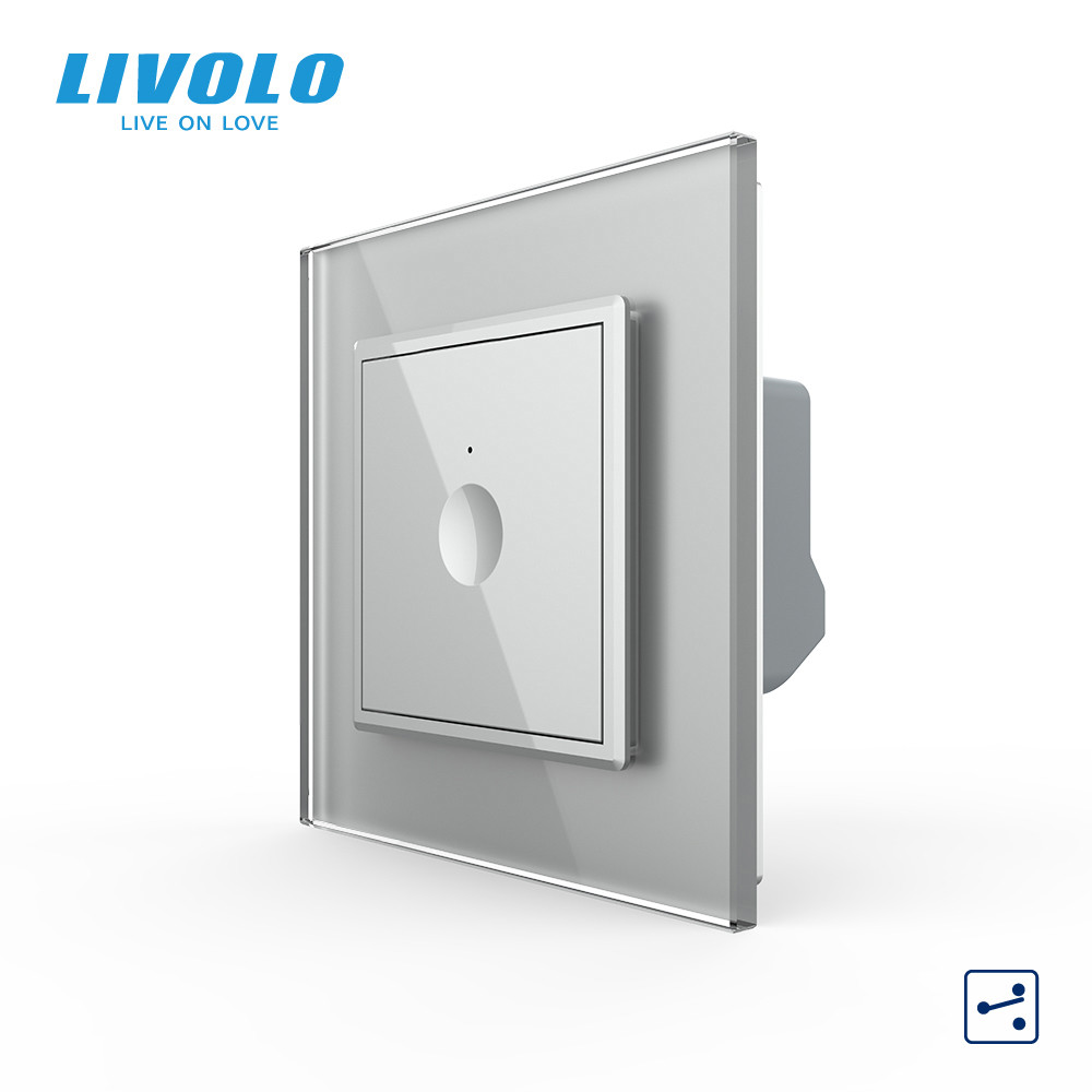 Сенсорний прохідний/перехресний вимикач Sense 1 сенсор Livolo сірий (722000315) Коломыя - изображение 1