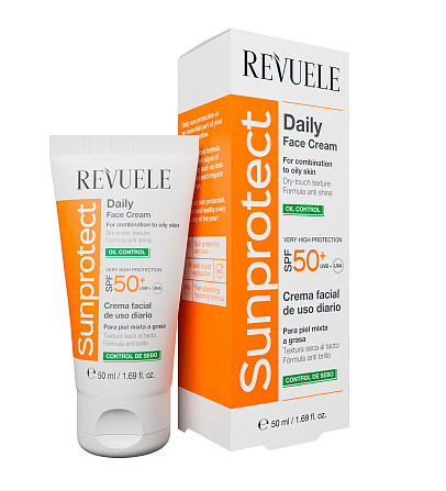 Солнцезащитный крем для лица и тела Контроль жирности SPF50+ Revuele 50 мл Винница - изображение 2
