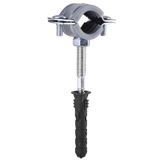 Хомут в зборi CR    1/2″ (20-23мм) з гвинтом-шурупом 8*80 та дюбелем в уп., сірий Тернопіль