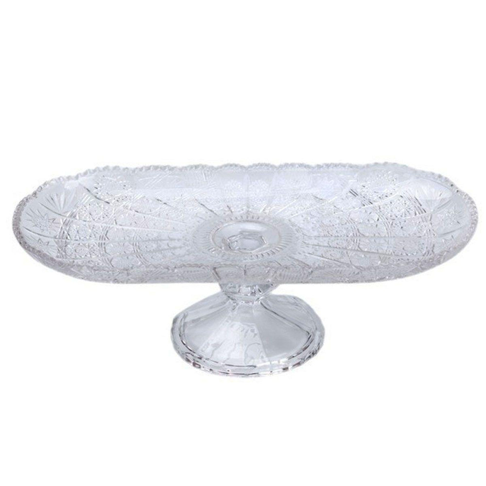 Yiwu Фруктовниця скляна на ніжці 33.5х15х10 см овальна ваза для фруктів HP-YH-82 Коломыя - изображение 1