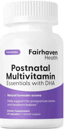 Послеродовой мультивитаминный комплекс с ДГК Fairhaven Postnatal Multivitamin Essentials with DHA 60 капс Киев