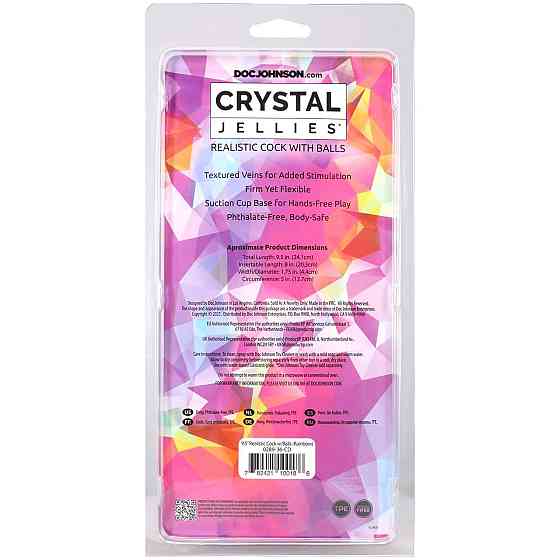 Фалоімітатор Doc Johnson Crystal Jellies - 9.5 Inch Dildo - Rainbow Sex Aura Київ