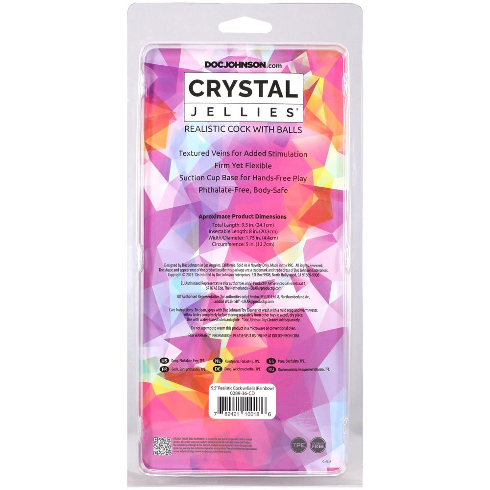 Фалоімітатор Doc Johnson Crystal Jellies - 9.5 Inch Dildo - Rainbow Sex Aura Київ - фото 6