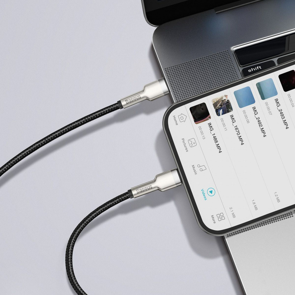 Кабель Baseus Cafule Metal Type-C to Lightning PD 20W 2м білий Львів - фото 4