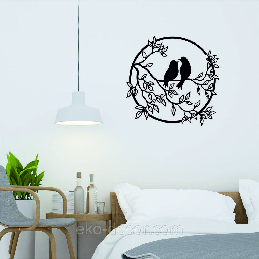 Декоративне настінне Панно «Пташки на гілці», Декор на стіну 70*67 см, Чорний Київ - фото 4