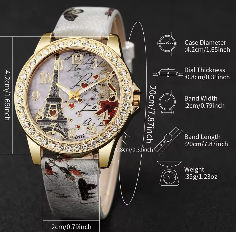 Подарунковий набір для жінок 1 наручний годинник з 4 стильними браслетами на руку без подарункової коробки білий Київ - фото 5