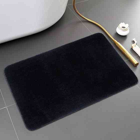 Коврик для ванны и душа Bathlux длинный мягкий ворс, нескользящий 70*45, Черный Каменец-Подольский