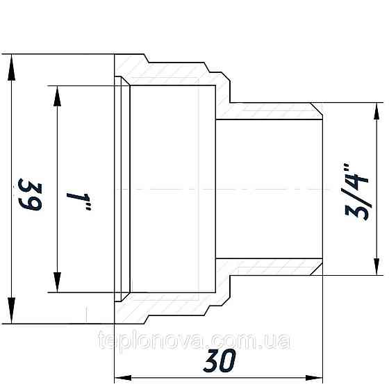 Редукційний перехідник 1"х3/4" ВН неіржавкий SK543S OPTIMUM Чернівці