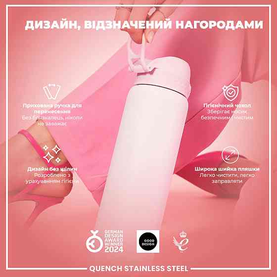 Спортивна пляшка для води Спорт пляшка Пляшка Пляшка для тренувань Фітнес пляшка для води Фіолетова ION8 1200мл Київ