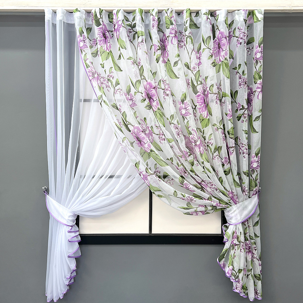 Кухонные шторки VR-Textil № 101к с подвязками разноцветные 330х170 см (52-1220) Киев - изображение 1