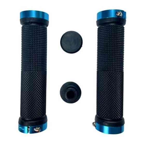 Ручки руля 130мм с зажимом Lock-On с двух сторон, чёрно-синие FL-426 Мукачево