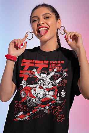 Футболка для хлопчика з аніме принтом Аніме Манга Деад Деад оверсайз (зріст від 165 до 180) Чорний AnimeJ0114m Дніпро