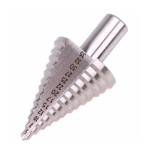 Ступенчатое HSS сверло по металлу 5-35 мм, титановое покрытие, универсальное для листового металла Киев - изображение 1