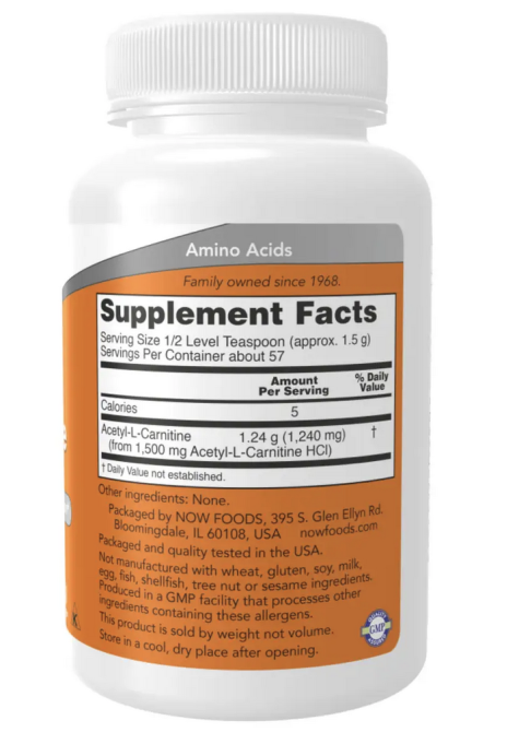 Ацетил-L-карнитин NOW foods Acetyl-L-Carnitine Pure Powder 85 грамм Киев - изображение 5