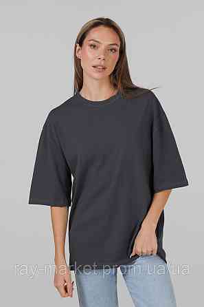 Футболка оверсайз RAY OVERSIZE жіноча темно-сіра (U0104W-Dark Grey) L/XL Київ