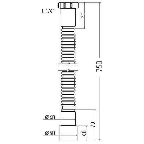 Гнучка труба Waterstal АС-1015  1 1/4″х40/50 з гайкою, 750мм Тернопіль