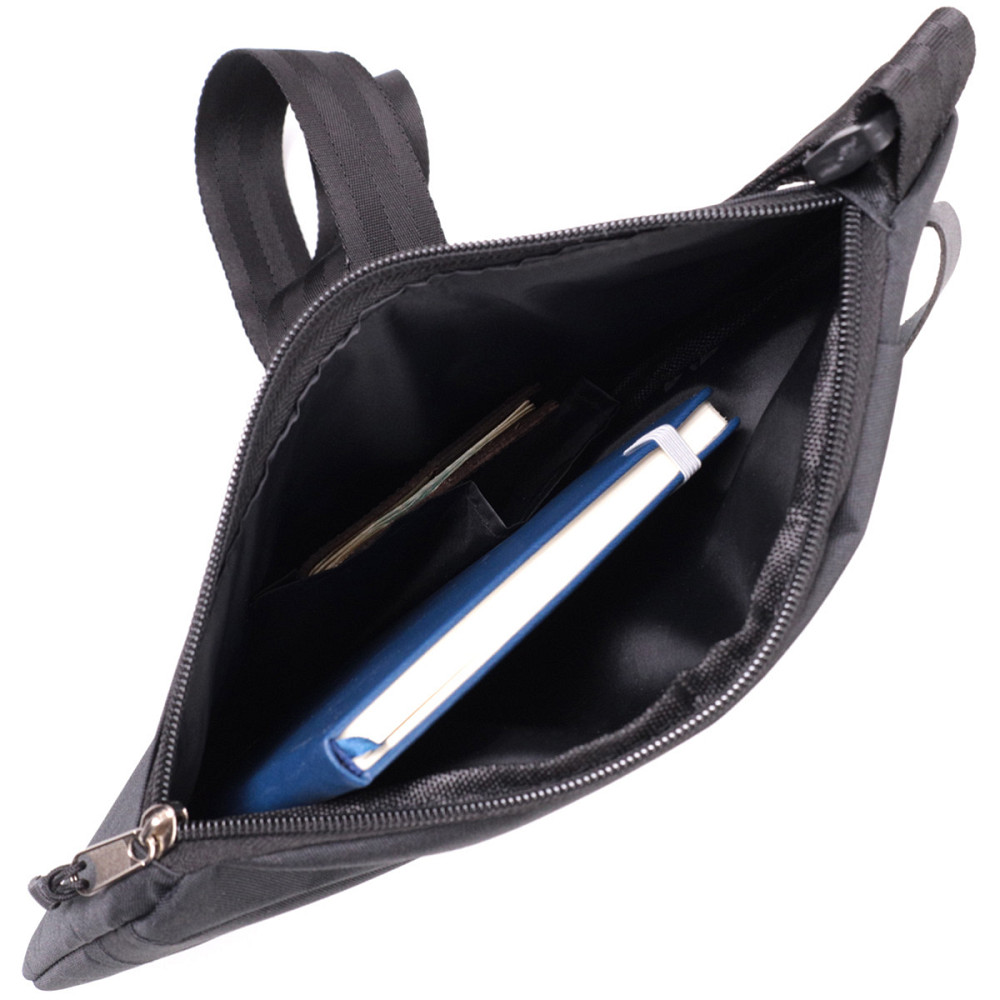 Стильна повсякденна слінг-сумка з якісного поліестеру FABRA 22586 Чорний Київ - фото 8