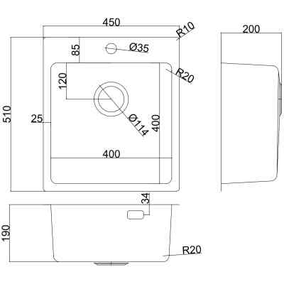 Мойка кухонная Interline ELEGANT Slim Sateen PR Винница