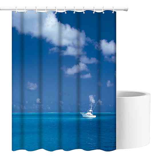 Шторка для ванны из полиэстера водонепроницаемая Bathlux 180x180 см с кольцами, занавеска для ванной комнаты Каменец-Подольский