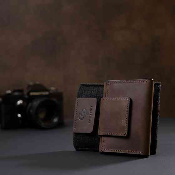 Чоловіча шкіряна візитниця GRANDE PELLE 11362 Коричневий Київ