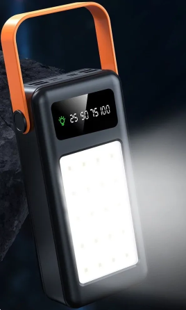 Портативний зовнішній акумулятор Bilintong 50000mAh Power Bank + Led лампа Чорний Вінниця