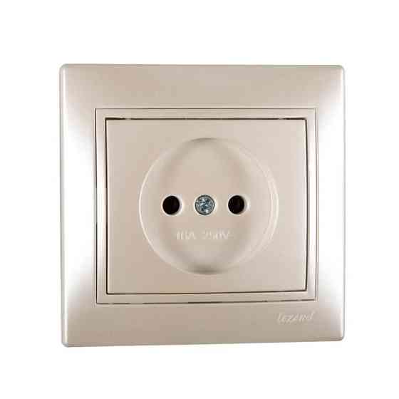 MIRA Розетка без заземлення перлинно-білий перламутр зі вставкою  Lezard Харків