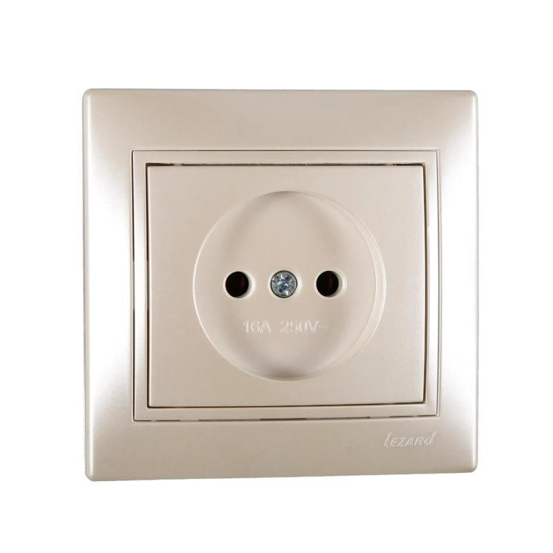 MIRA Розетка без заземлення перлинно-білий перламутр зі вставкою  Lezard Харків - фото 1