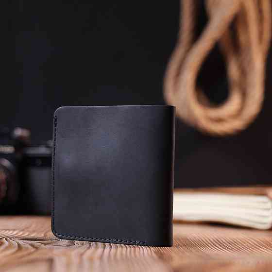 Матовое мужское портмоне из натуральной кожи Черный (SHVIGEL) Киев