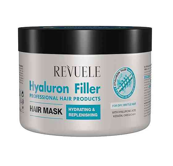 Маска-філер для волосся з гіалуроновою кислотою, кератином та кислотами Омега 3-6-9 Revuele 500 мл Київ