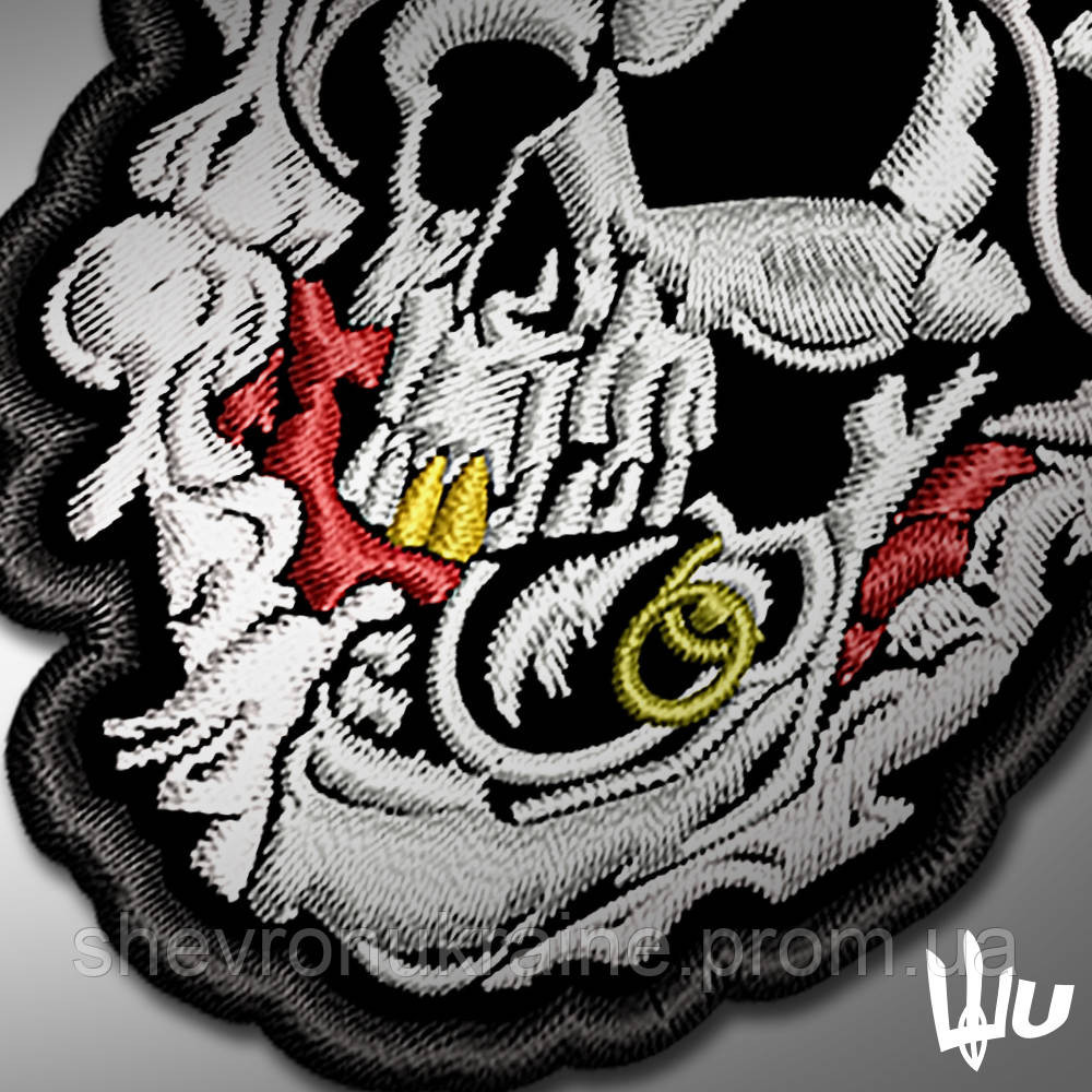 Шеврон под заказ ЧЕРЕП ПОДРЫВНИК (Срок изготовки 3-5 дней. На липучке) Размер 8x7см Киев - изображение 3