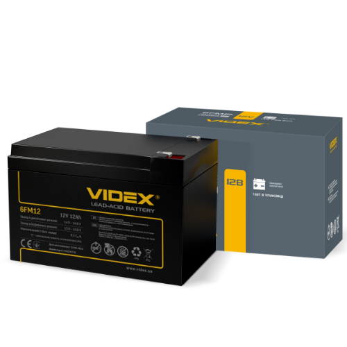 Акумулятор 12 V 12 V 12 Ah свинцево-кислотна Videx Житомир