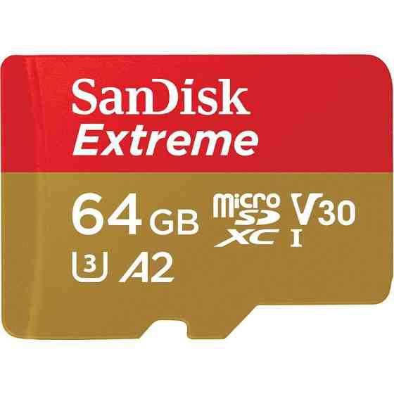 Картка пам'яті MicroSDXC 64 GB C10 UHS-I SanDisk Extreme V30 U3 R170/W80MB/s (SDSQXAH-064G-GN6AA) ( 28722 ) Харків