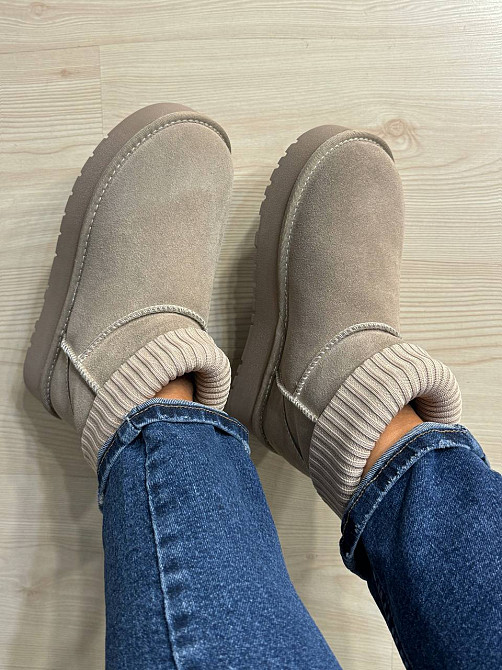 Угги женские Hengji 56-3 с манжетом носком на высокой подошве бежевые, 41, 26 см Киев - изображение 4