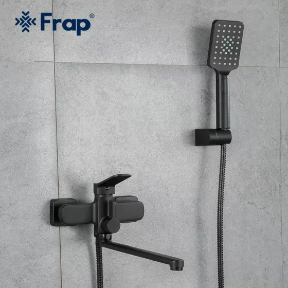 Смеситель для ванны с душевым гарнитуром Frap F2262 черный Киев