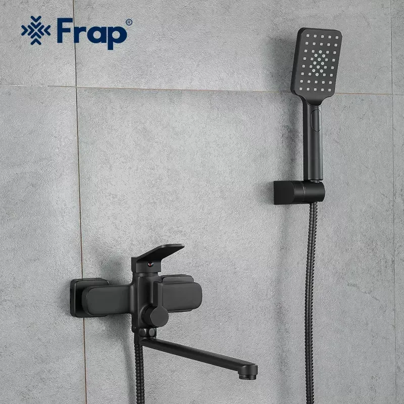 Смеситель для ванны с душевым гарнитуром Frap F2262 черный Киев - изображение 2